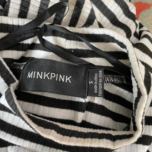Mink Pink Black & White Striped Long Sleeve Dress - Picture 3 of 3